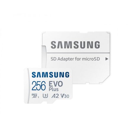 Samsung 256GB microSDXC EVO Plus Class10 U3 A2 V30 + adapterrel