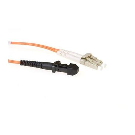 ACT LSZH Multimode 62.5/125 OM1 fiber cable duplex with MTRJ and LC connectors 1m Orange