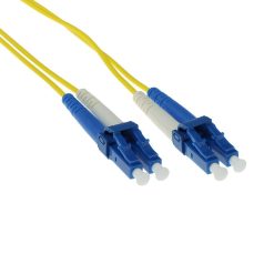   ACT LSZH Singlemode 9/125 OS2 fiber cable duplex with LC connectors 1m Yellow