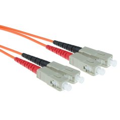   ACT LSZH Multimode 50/125 OM2 fiber cable duplex with SC connectors 1,5m Orange