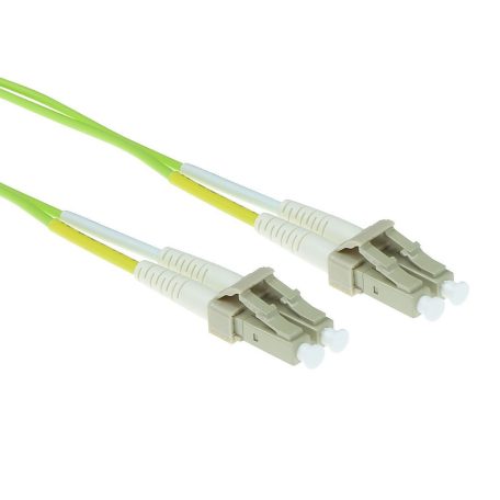 ACT LSZH Multimode 50/125 OM5 fiber cable duplex with LC connectors 1,5m Green