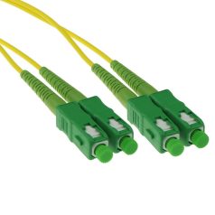   ACT LSZH Singlemode 9/125 OS2 fiber cable duplex with SC/APC connectors 10m Yellow