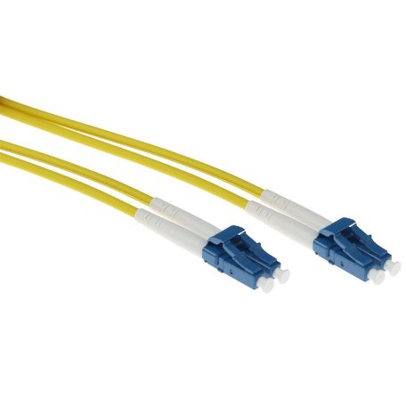 ACT Singlemode 9/125 OS2 duplex armored fiber cable with LC connectors 10m Yellow