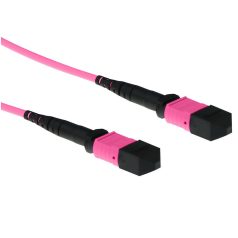   ACT Multimode 50/125 OM4 polarity A fiber cable with MTP female connectors 20m Pink