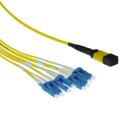   ACT Singlemode 9/125 OS2 fanout cable 1 X MTP female - 6 X LC duplex 12 fibers 2m Yelllow