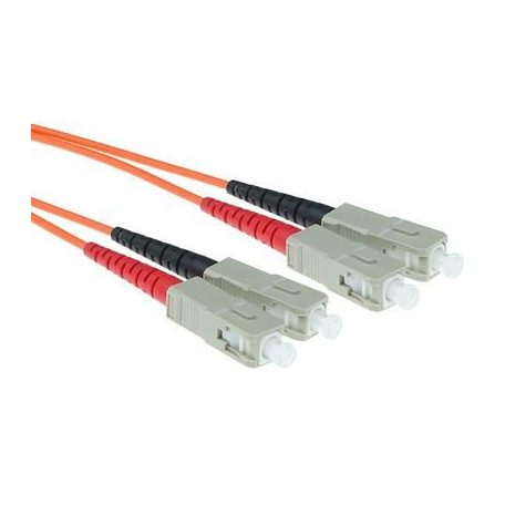 ACT LSZH Multimode 50/125 OM2 fiber cable duplex with SC connectors 5m Orange