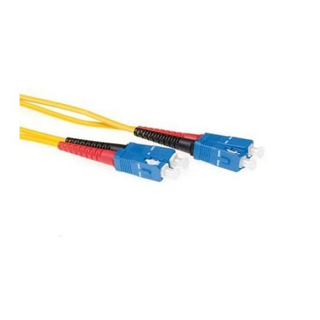 ACT LSZH Singlemode 9/125 OS2 fiber cable duplex with SC connectors 7m Yellow