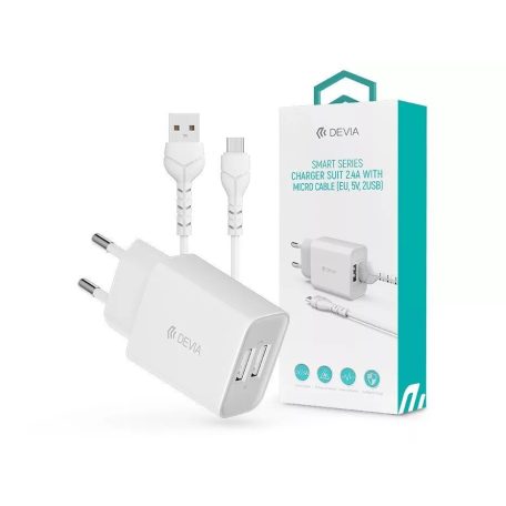 Devia ST364020 Smart Charger+ 1m Micro USB Cable White