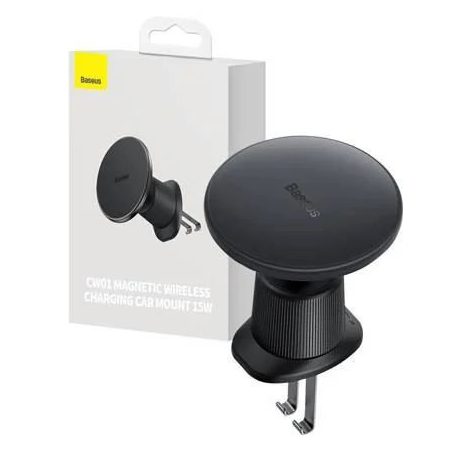 Baseus CW01 15W Magnetic Wireless Charging Car Mount Black