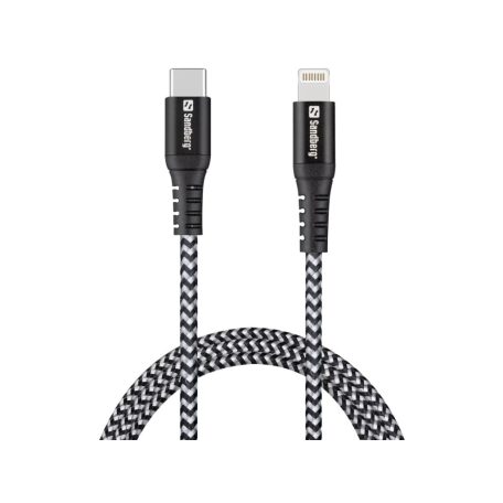 Sandberg Survivor Charging Cable PD 20W USB-C to Lightning 1m Black/White