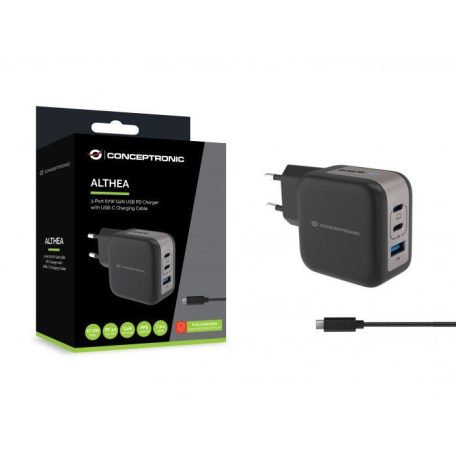 Conceptronic  3-Port 67W USB Charger Black