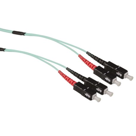 ACT Multimode 50/125 OM3 duplex ruggedized fiber cable with SC connectors 30m Blue