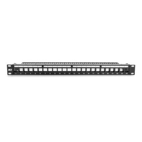 ACT 24-port Patch Panel 1U Black