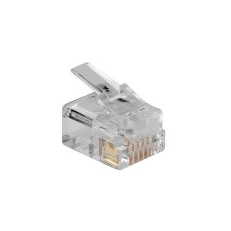 ACT RJ12 (6P/6C) modulaire connector for round cable with solid conductors