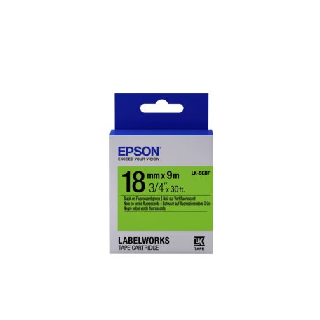 Epson LK-5GBF címkeszalag (18mm) Black on Flourescent Green - 9m