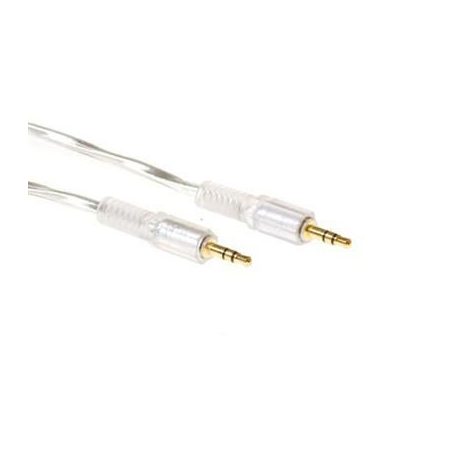 ACT High quality audio connection cable 1x 3,5 mmm jack male to 1x 3.5mm stereo jack male 10m Transparent