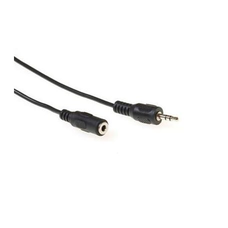 ACT Audio connection cable 1x 3,5 mmm jack male to 1x 3.5mm stereo jack female 5m Black