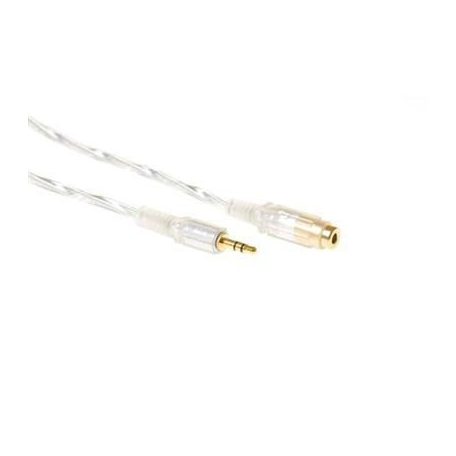 ACT High quality audio connection cable 1x 3,5 mmm jack male to 1x 3.5mm stereo jack female 5m Transparent