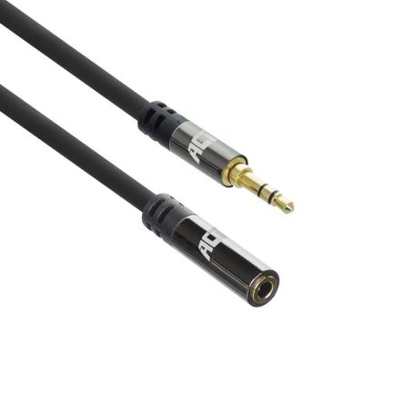 ACT High Quality audio extension cable 3.5 mm stereo jack male to female 5m Black