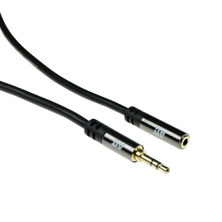 ACT High Quality audio extension cable 3,5 mm stereo jack male to female 3m Black