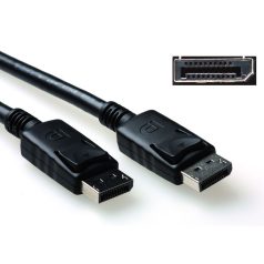   ACT DisplayPort cable male male, power pin 20 connected 0,5m Black