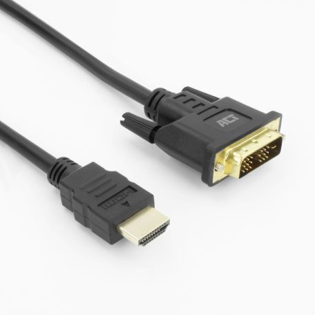 ACT HDMI-A male to DVI-D male adapter cable 1m Black