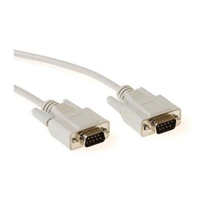 ACT Serial printer cable 9 pin D-sub male to 9 pin D-sub male 1,8m Ivory