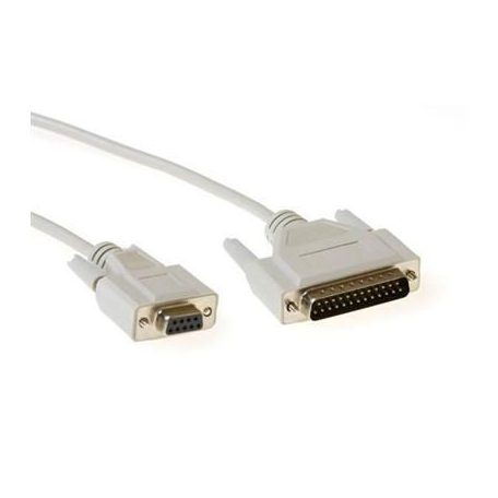 ACT Serial connection cable 9 D-sub female to 25 pin D-sub male 1,8m Ivory