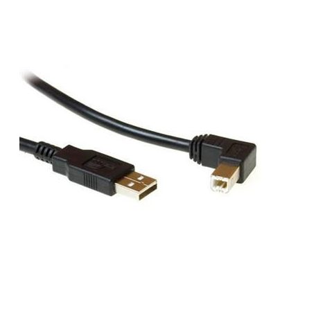 ACT USB 2.0 A male to USB B male (angled) 1,8m Black