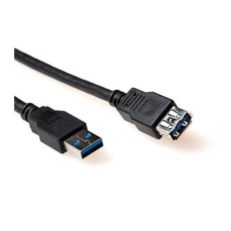 ACT USB 3.0 A male to USB A female 0,5m Black