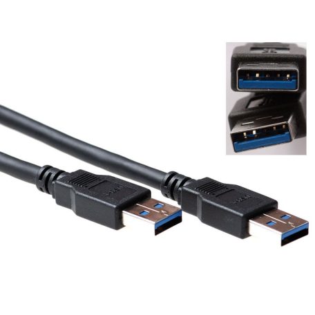 ACT USB 3.0 A male to USB A male 0,5m Black