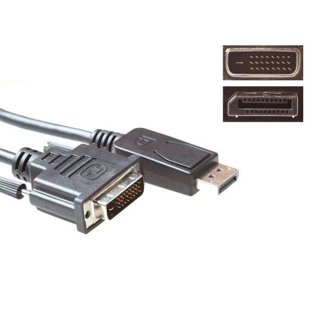 ACT Conversion cable DisplayPort male to DVI male 5m Black