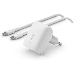   Belkin BoostCharge 20W USB-C Adapter with USB-C - USB-C Cable White