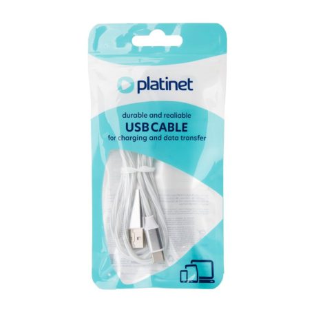 Platinet USB-A to USB-C 18W LED Cable 1m White