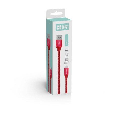 ColorWay USB Type-C 2.4A cable 2m Red