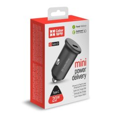   ColorWay Autós töltő 1USB (Power Delivery Port USB Type-C (20W) Grey