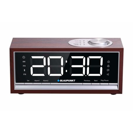 Blaupunkt CR60BT Bluetooth Radio Alarm Clock Brown Wood