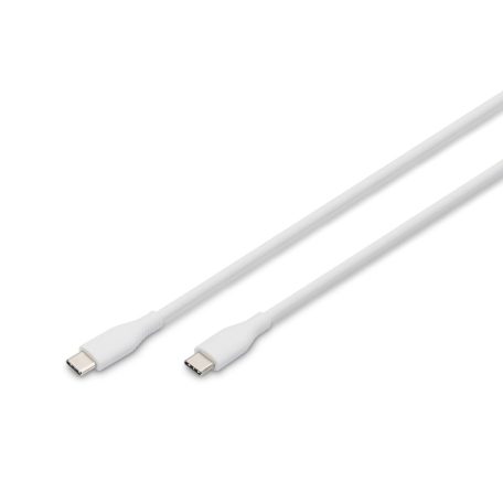 Digitus USB-C Silicone charging cable USB-C to USB-C USB 2.0 60W 0,5m White