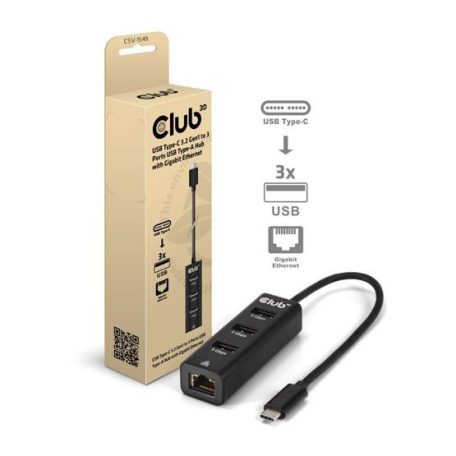 Club3D USB Gen2 Type-C PD Charging Hub to 2x Type-C 10G ports and 2x USB Type-A 10G ports