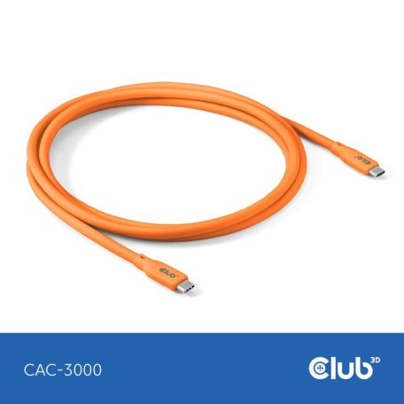 Club3D CAC-3000 Lifestyle USB-C Cable 2m Orange