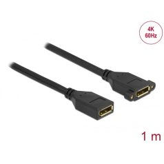   DeLock DisplayPort 1.2 cable female to female panel-mount 4K 60Hz 1m Black