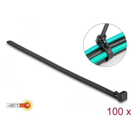 DeLock Cable ties reusable heat-resistant L 150 x W 7.5mm 100 pieces Black