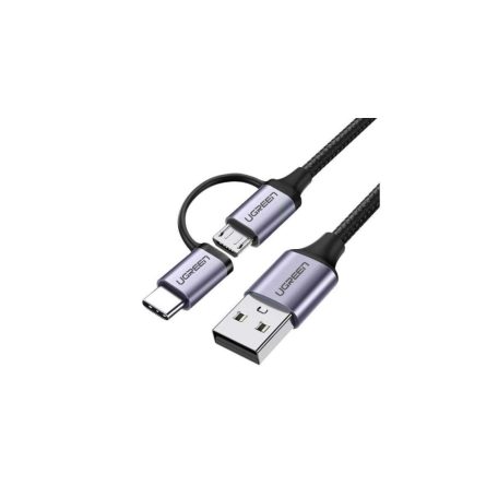 UGREEN USB-A to MicroUSB/USB-C male/male Cable 1m Black