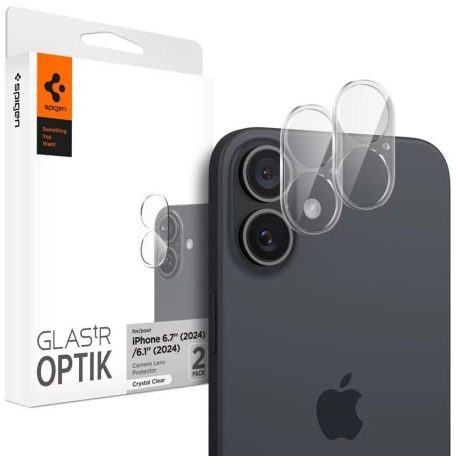 Spigen Glass tR Optik 2 Pack iPhone 16/16 Plus Crystal Clear