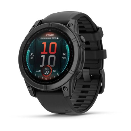 Garmin Fenix E Slate Grey steel with Black silicone band