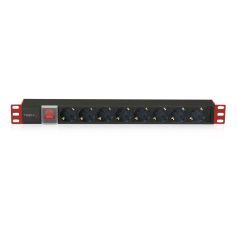   TECHLY  PDU for 19" Rack 8 Schuko sockets with switch 1HE