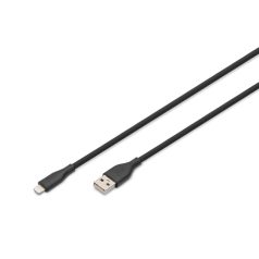   Assmann Lightningh to USB Silicone USB2.0 12W Cable 0,5m Black