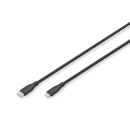 Assmann Lightningh to USB-C Silicone USB2.0 60W Cable 1m Black