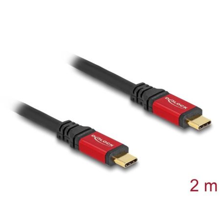 DeLock USB 2.0 Cable USB Type-C male to male PD 3.1 240W E-Marker 2m Red Metal