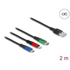   DeLock USB Charging Cable 3in1 Type-A to Lightning/Micro USB/USB Type-C 2m 3-coloured Black